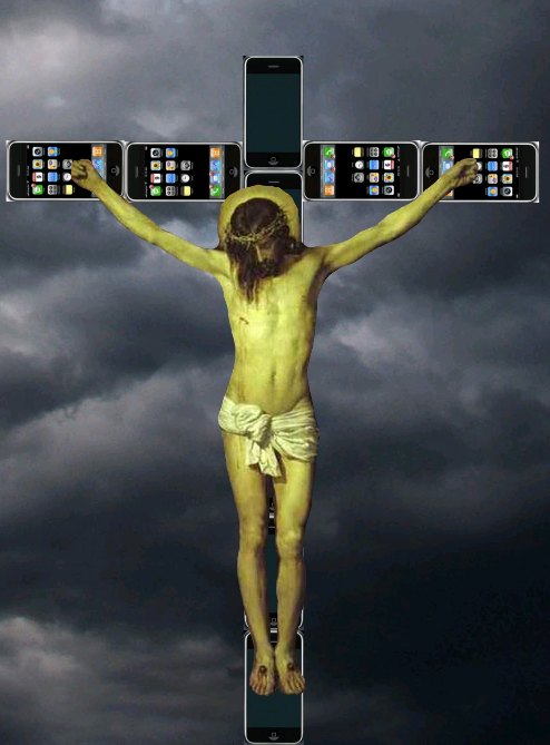 Jesus am iPhone Kreuz